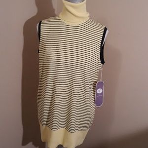 DG2 Yellow and Navy Stripe Sleeveless Top